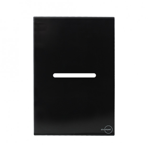 Placa p/ 1 Interruptor Horizontal 4x2 - Novara Glass Preto Brilhante Placa p/ 1 Interruptor Horizontal 4x2 - Novara Glass Preto Brilhante